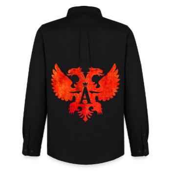 Albania Shqipëri - Albanian Eagle - Albanian - Men's Oxford Shirt by Stanley/Stella - black - Back - AI Model Male 185 dark (185cm)