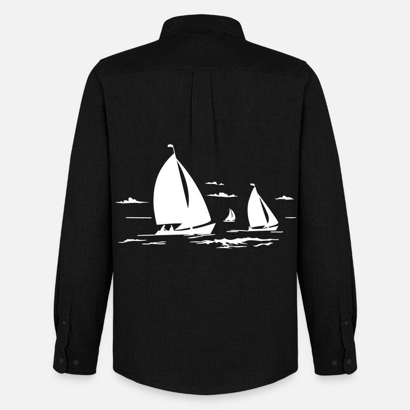 Segelboote - Männer Oxford Hemd von Stanley/Stella - Schwarz