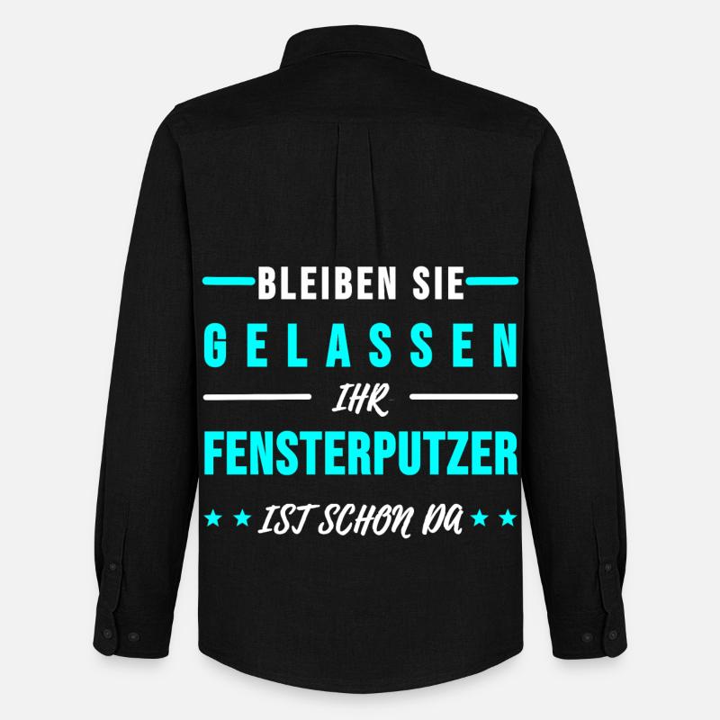 Fensterputzer Gebäudereiniger Sprüche Geschenk - Männer Oxford Hemd von Stanley/Stella - Schwarz