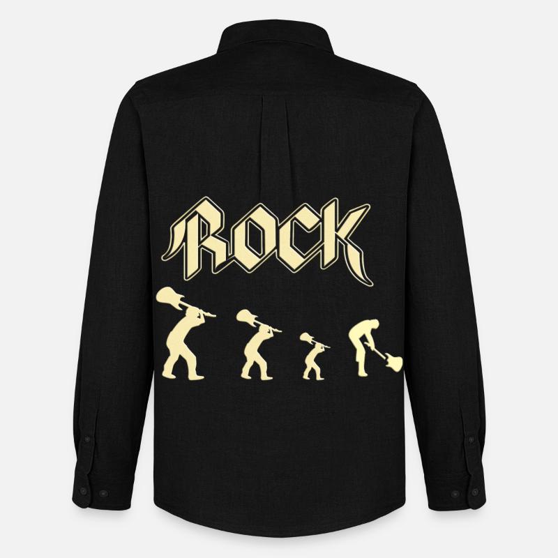 Rock - Männer Oxford Hemd von Stanley/Stella - Schwarz