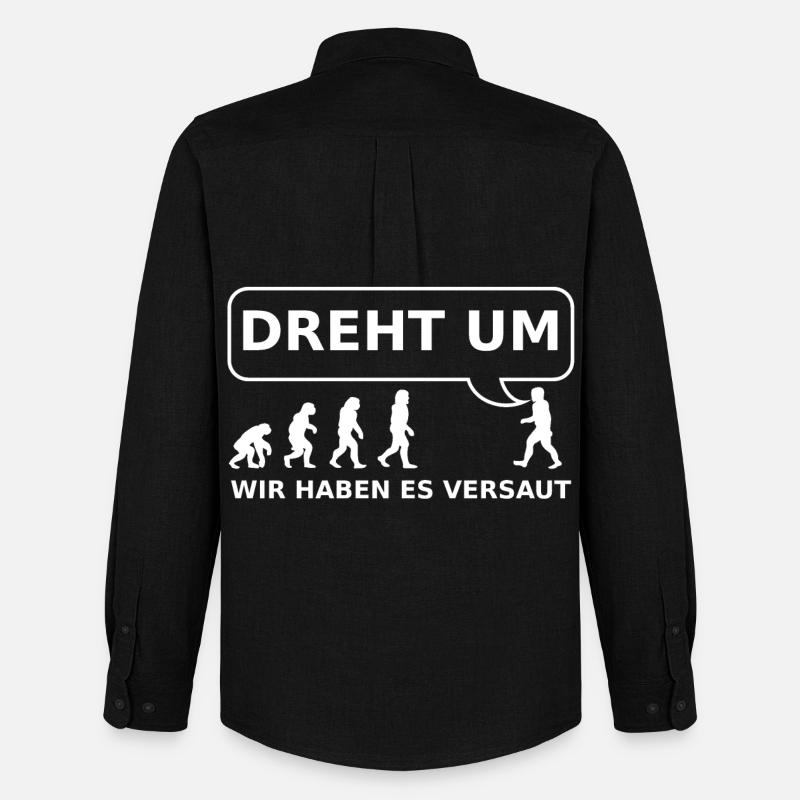 bACK TO THE pRIMITIV - Männer Oxford Hemd von Stanley/Stella - Schwarz