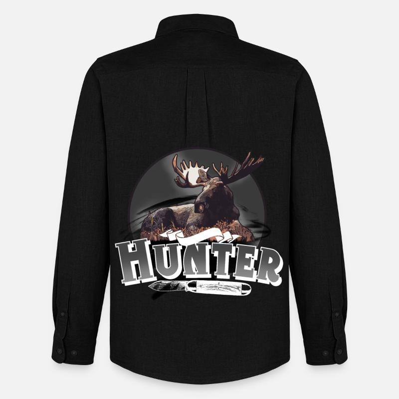 Hunter Jäger Jagen - Männer Oxford Hemd von Stanley/Stella - Schwarz