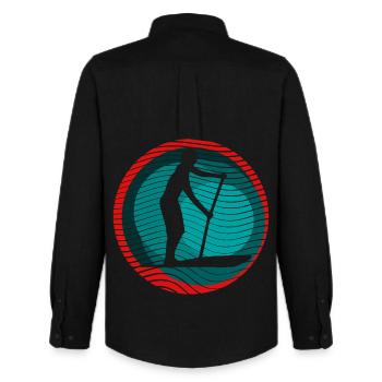 SUP Surfer - Männer Oxford Hemd von Stanley/Stella - Schwarz - Hinten - AI Model Male 185 dark (185cm)