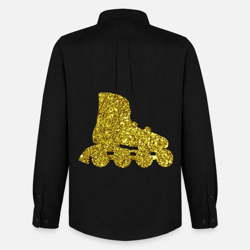 Gold Inline Skate - Männer Oxford Hemd von Stanley/Stella - Schwarz