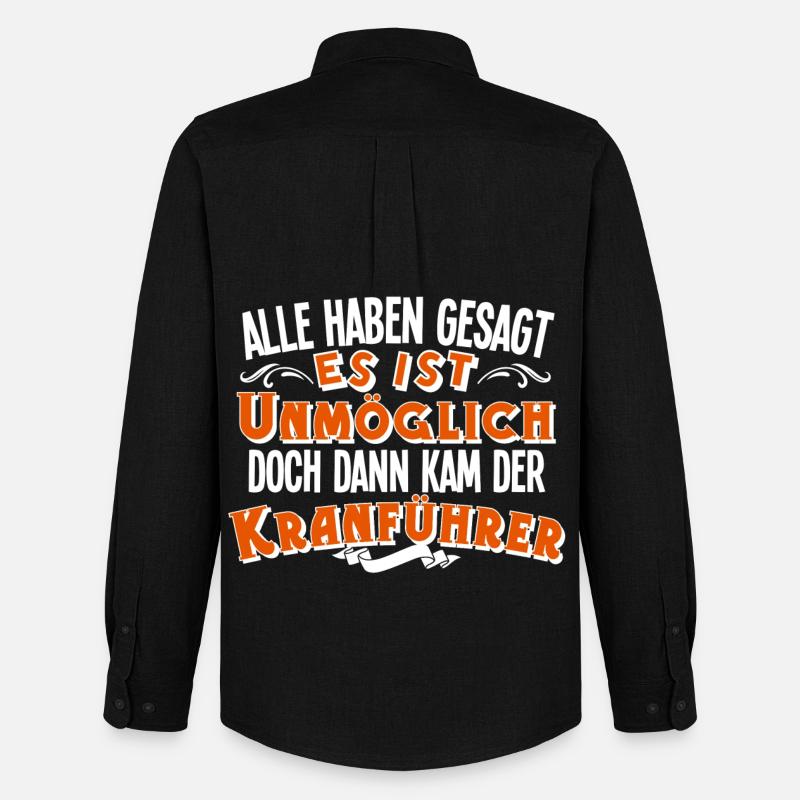 Kranführer - Männer Oxford Hemd von Stanley/Stella - Schwarz