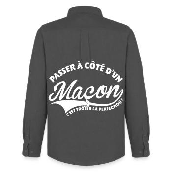 Mason Perfection - Men's Oxford Shirt by Stanley/Stella - anthracite - Back - AI Model Male 185 dark (185cm)
