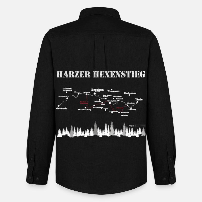 Harzer Hexenstieg - Männer Oxford Hemd von Stanley/Stella - Schwarz