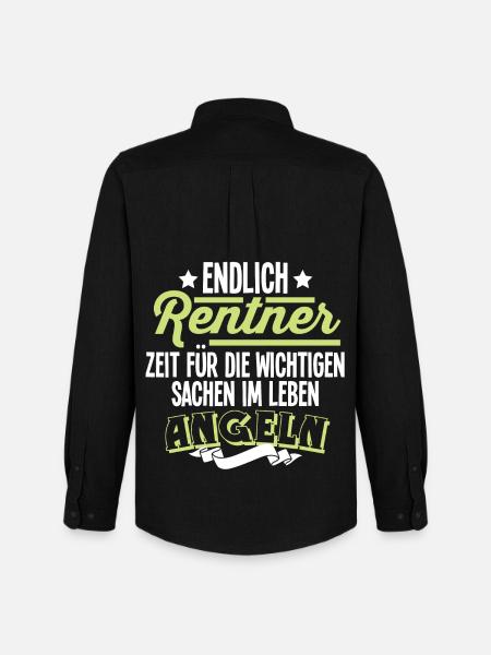 Rentner Angeln - Männer Oxford Hemd von Stanley/Stella - Schwarz