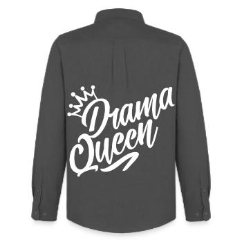Drama Queen - Männer Oxford Hemd von Stanley/Stella - Anthrazit - Hinten - AI Model Male 185 dark (185cm)