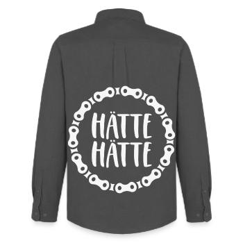 Hätte Hätte Fahrradkette - Männer Oxford Hemd von Stanley/Stella - Anthrazit - Hinten - AI Model Male 185 dark (185cm)