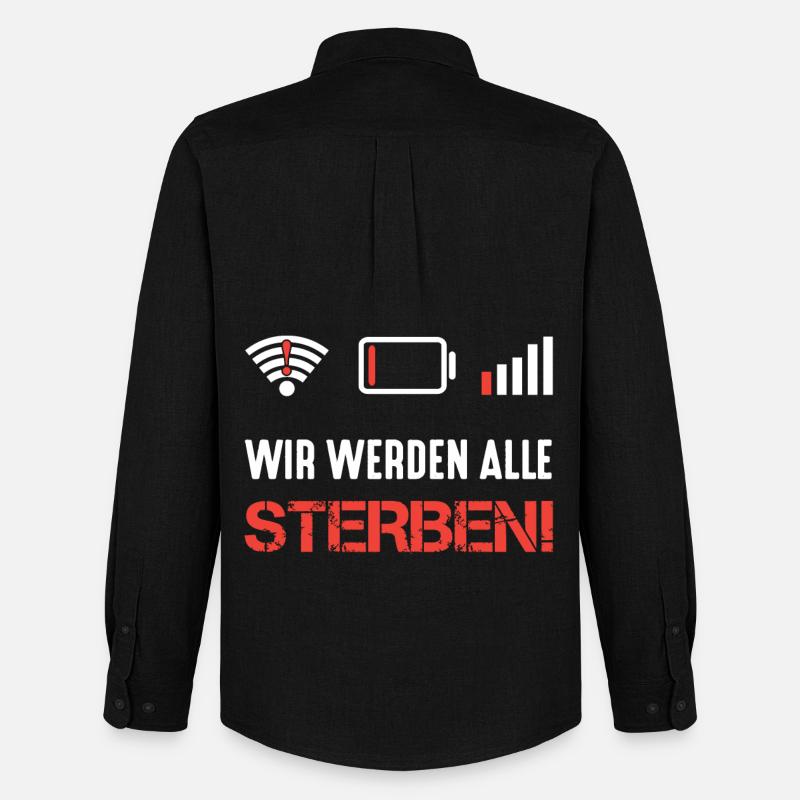 Kein Internet - Männer Oxford Hemd von Stanley/Stella - Schwarz
