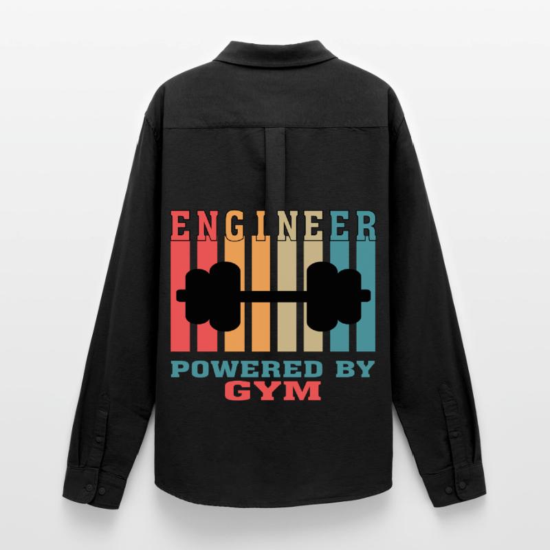 Funny Engineer Powered by Gym Tshirt for Engineers Men's Oxford Shirt by Stanley/Stella