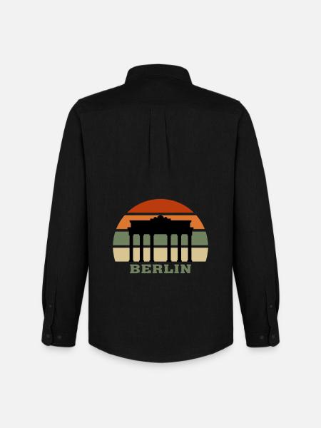 Berlin City Skyline Germany Landmark - Men's Oxford Shirt by Stanley/Stella - black