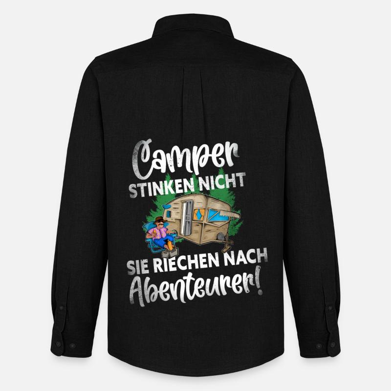 Camper Camping Lustiger Spruch - Männer Oxford Hemd von Stanley/Stella - Schwarz