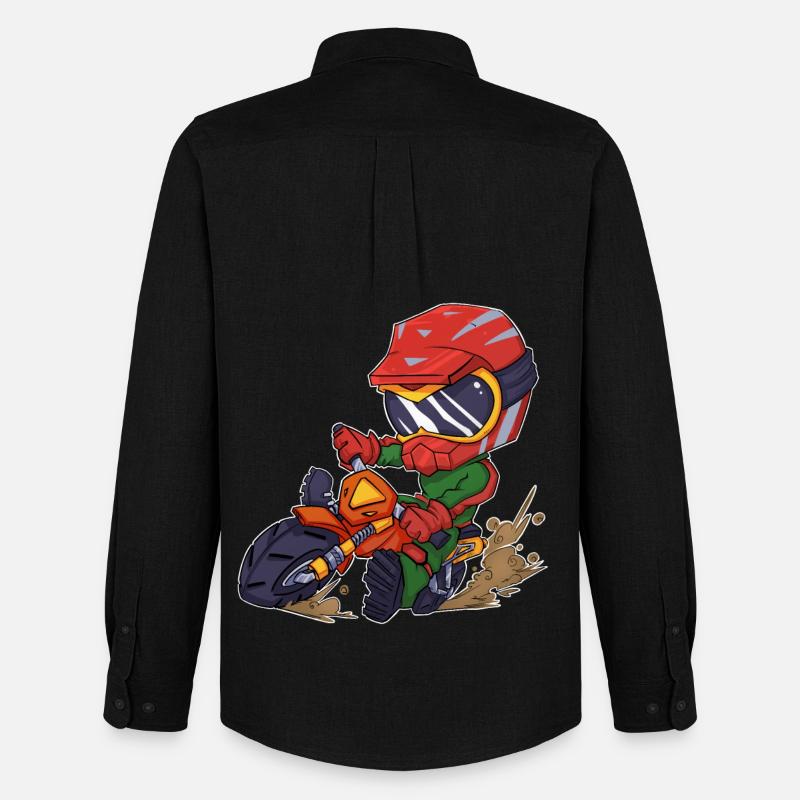 Motocross - Männer Oxford Hemd von Stanley/Stella - Schwarz