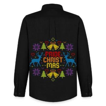 Ugly Christmas Pride Christmas LGBTQ Regenbogen - Männer Oxford Hemd von Stanley/Stella - Schwarz - Hinten - AI Model Male 185 dark (185cm)
