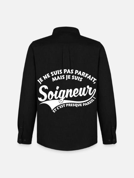 Parfait Soigneur - Chemise Oxford homme Stanley/Stella - noir