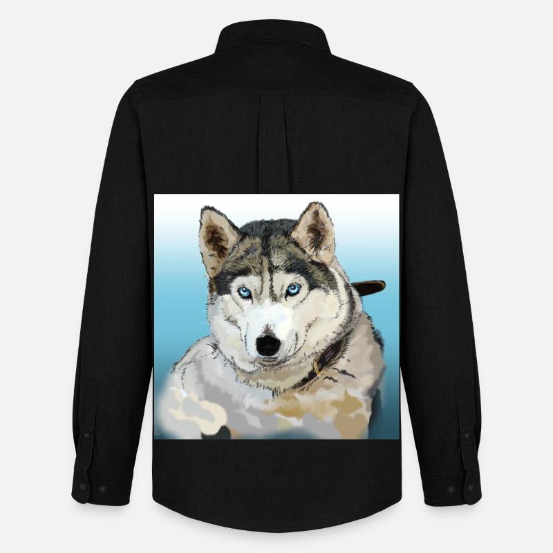 Husky - Männer Oxford Hemd von Stanley/Stella - Schwarz