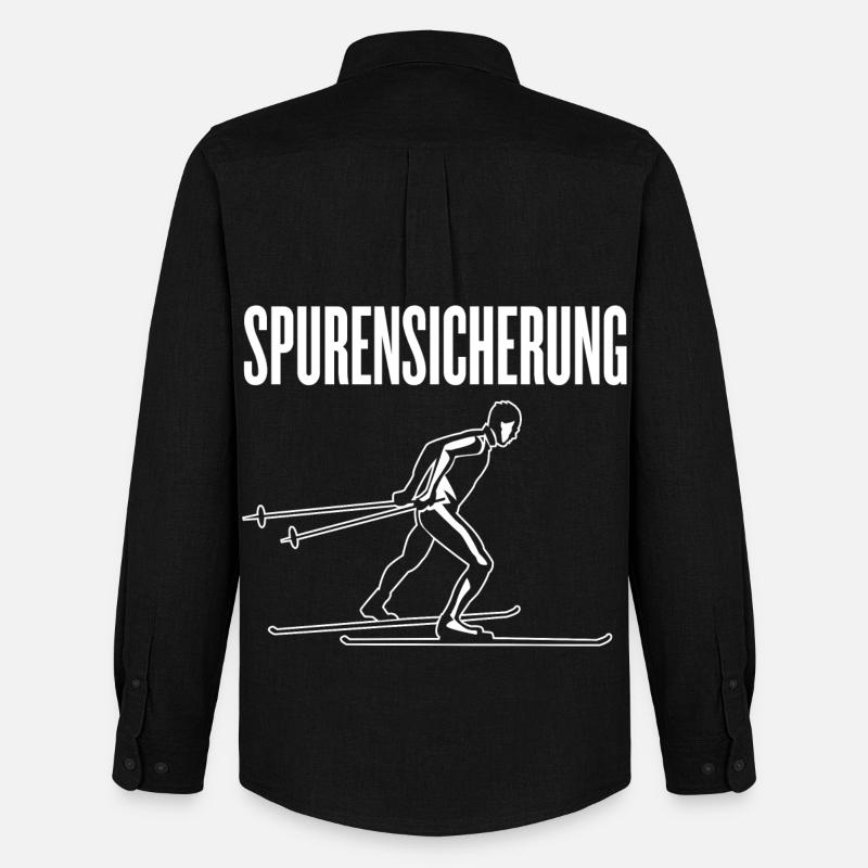 Langlauf Langläufer Langlaufen Spurensicherung - Männer Oxford Hemd von Stanley/Stella - Schwarz
