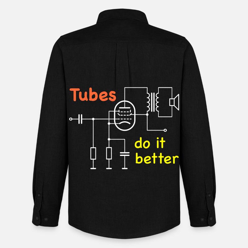 Vacuum Tubes do it better - Männer Oxford Hemd von Stanley/Stella - Schwarz