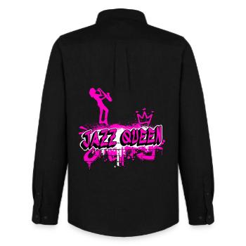 Jazz Queen Graffiti Design - Männer Oxford Hemd von Stanley/Stella - Schwarz - Hinten - AI Model Male 185 dark (185cm)