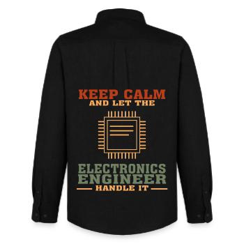 Funny Electronics Engineering Quote for Electronic - Men's Oxford Shirt by Stanley/Stella - black - Back - AI Model Male 185 dark (185cm)
