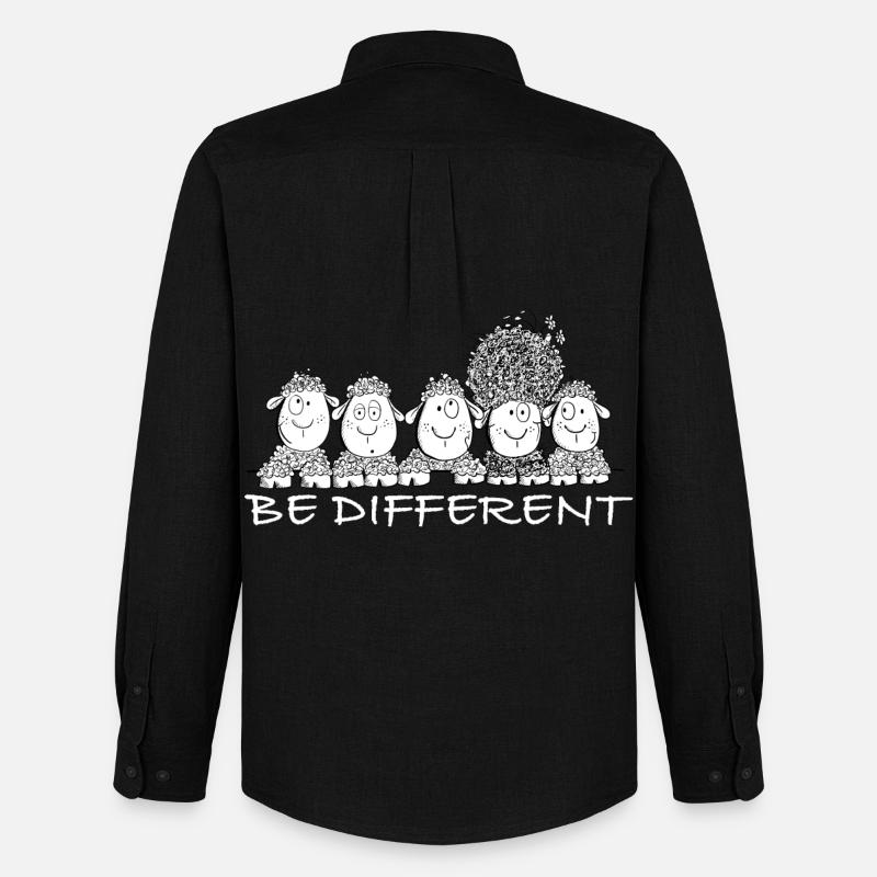 Be Different Schafe mit Spruch - Männer Oxford Hemd von Stanley/Stella - Schwarz