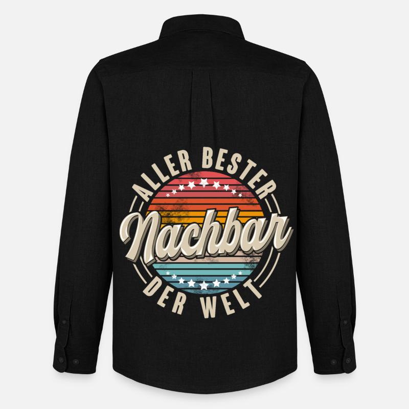 Nachbar - Männer Oxford Hemd von Stanley/Stella - Schwarz