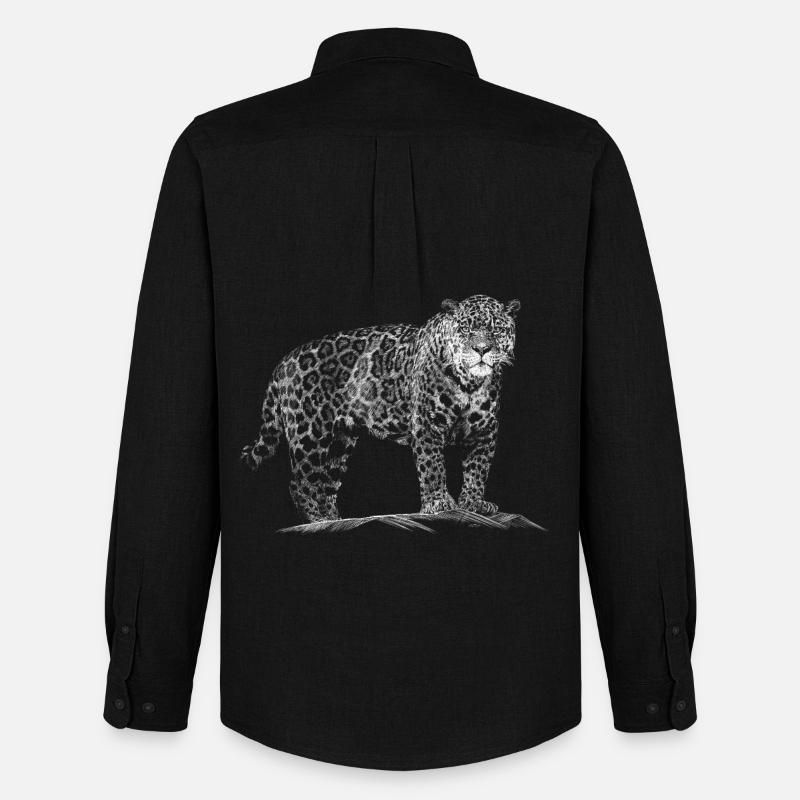 Leopard - Männer Oxford Hemd von Stanley/Stella - Schwarz