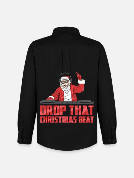 DJ Santa - Men's Oxford Shirt by Stanley/Stella - black