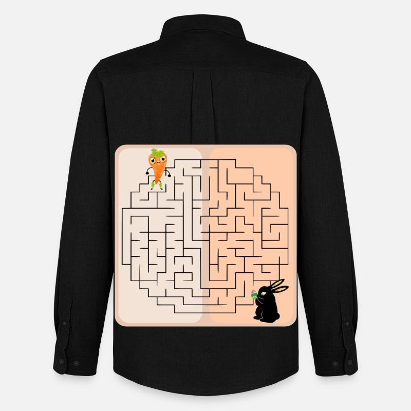 Labyrinth Bunny Easter Bunny - Men's Oxford Shirt by Stanley/Stella - black