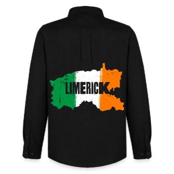 Limerick Ireland Flag | County Outline Map - Men's Oxford Shirt by Stanley/Stella - black - Back - AI Model Male 185 dark (185cm)