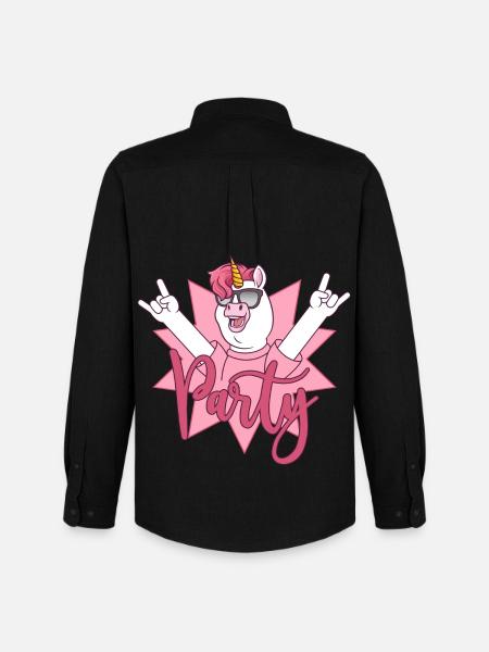 Party Einhorn  - Männer Oxford Hemd von Stanley/Stella - Schwarz