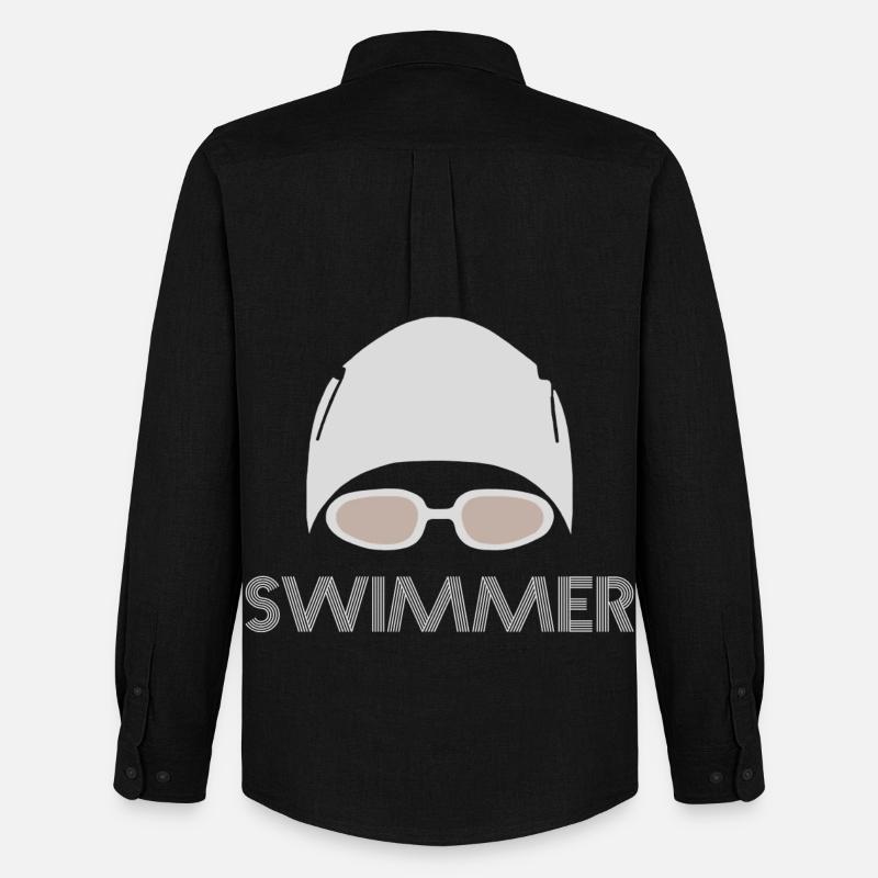 Swimmer - Männer Oxford Hemd von Stanley/Stella - Schwarz