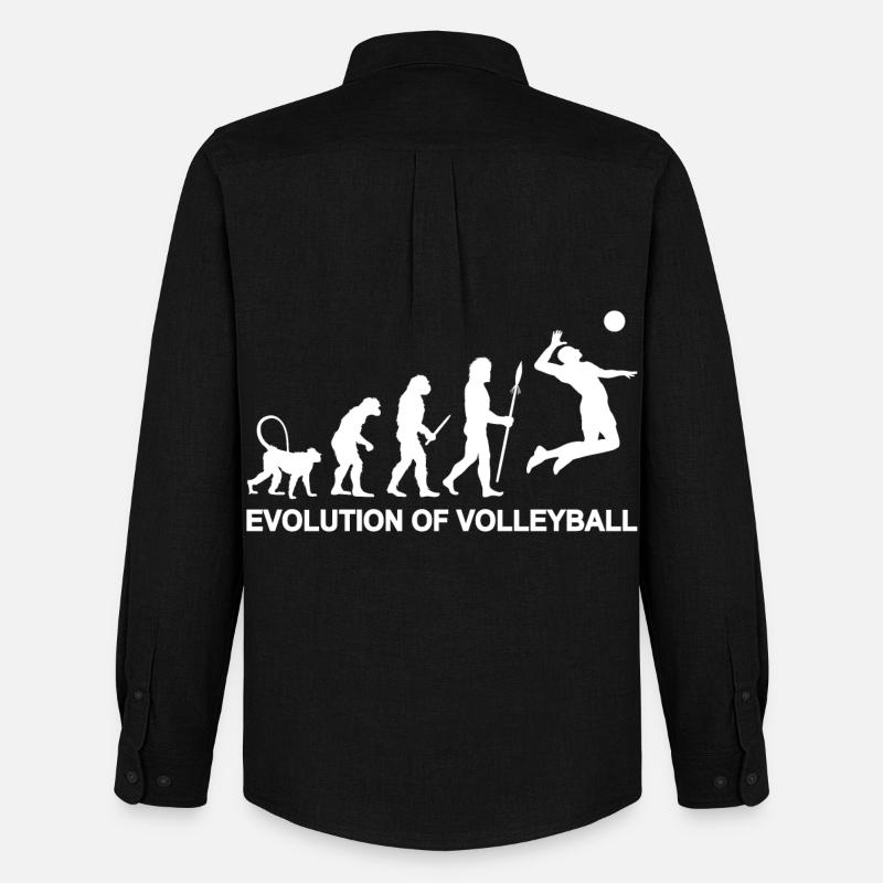 Evolution des Volleyballs - Männer Oxford Hemd von Stanley/Stella - Schwarz
