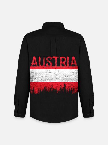 Australian flag style with city silhouette - Men's Oxford Shirt by Stanley/Stella - black