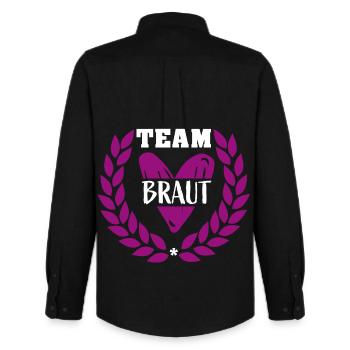 Team Braut - Junggesellinnenabschied Hochzeit JGA - Männer Oxford Hemd von Stanley/Stella - Schwarz - Hinten - AI Model Male 185 dark (185cm)
