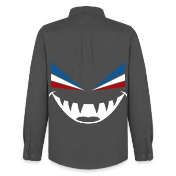 Evil eye Rostock - Men's Oxford Shirt by Stanley/Stella - anthracite - Back - AI Model Male 185 dark (185cm)