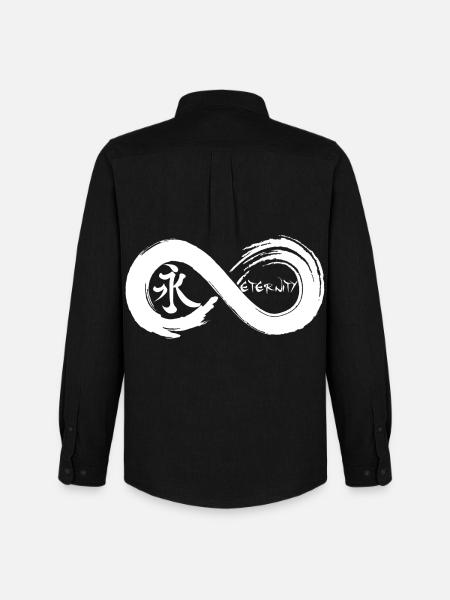 Oändlig symbol och evighet på japanska (vit) - Stanley/Stella Oxfordskjorta Herr - svart
