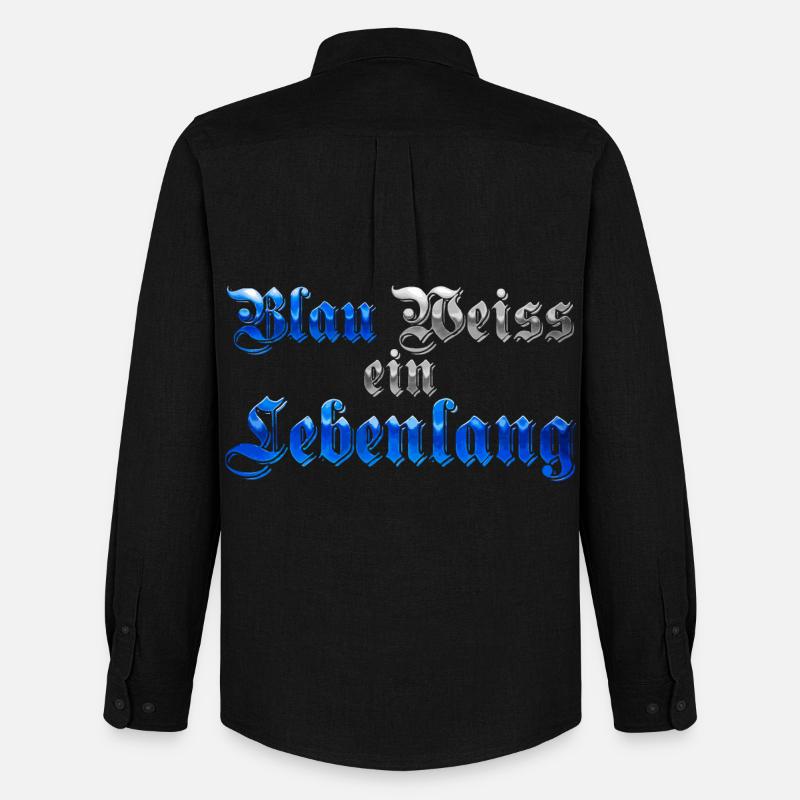 Blau Weiss ein Lebenlang - Männer Oxford Hemd von Stanley/Stella - Schwarz