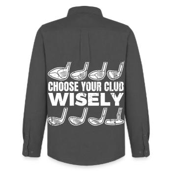 Choose your golf club - Men's Oxford Shirt by Stanley/Stella - anthracite - Back - AI Model Male 185 dark (185cm)