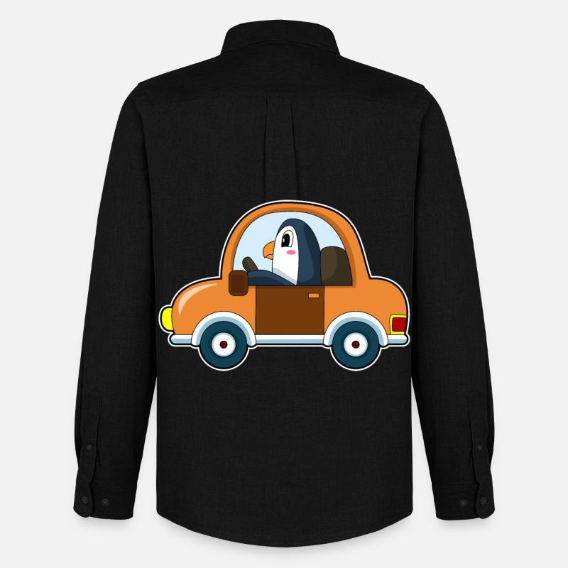 Pinguin Auto - Männer Oxford Hemd von Stanley/Stella - Schwarz