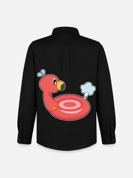 Flamingo Luftmatratze - Männer Oxford Hemd von Stanley/Stella - Schwarz