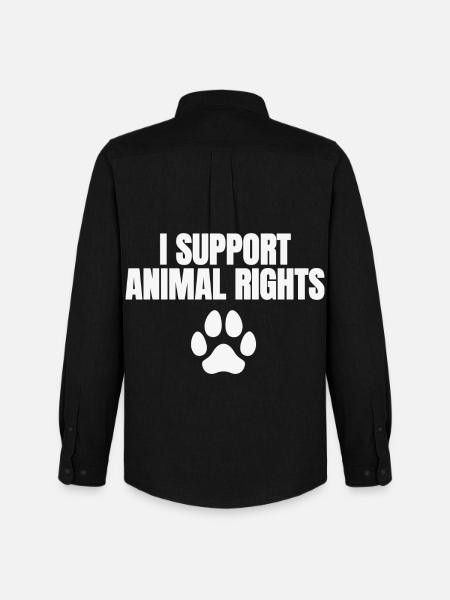 I Support Animal Rights - Men's Oxford Shirt by Stanley/Stella - black