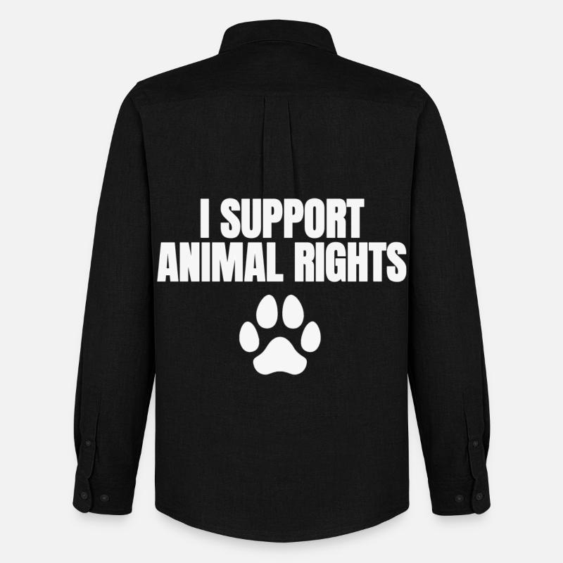 I Support Animal Rights - Männer Oxford Hemd von Stanley/Stella - Schwarz