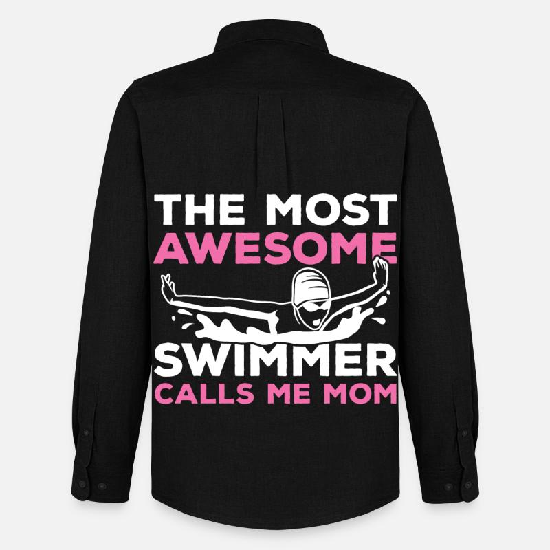 Schwimmer Mama - Männer Oxford Hemd von Stanley/Stella - Schwarz
