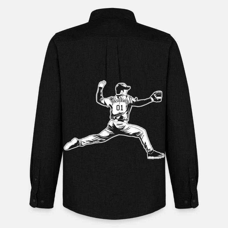 Baseball Pitcher - Männer Oxford Hemd von Stanley/Stella - Schwarz