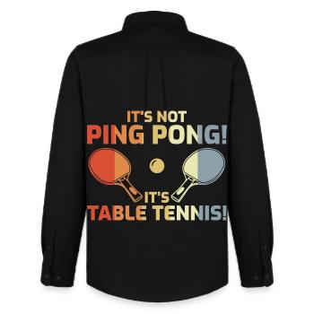 It's Not Ping Pong - Männer Oxford Hemd von Stanley/Stella - Schwarz - Hinten - AI Model Male 185 dark (185cm)
