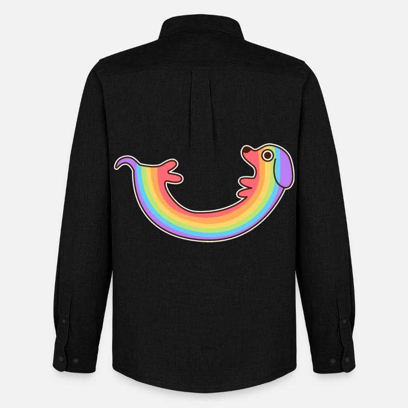 Regenbogenhund. Farbiger Hund. Regenbogenhund * - Männer Oxford Hemd von Stanley/Stella - Schwarz