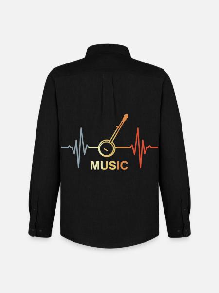 Musik Herzklopfen - Männer Oxford Hemd von Stanley/Stella - Schwarz